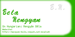bela mengyan business card